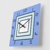 De Square Blue Clock Vierkante Klok (Hoek)