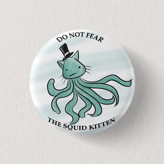 DE SQUID KITTEN RONDE BUTTON 3,2 CM (Voorkant)