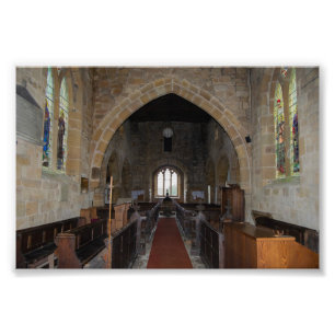 De St. Mary's Church, Leake North Yorkshire Erfgoe Foto Afdruk