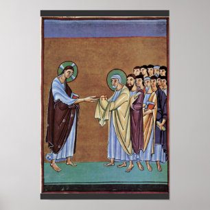 De St. Peter ontvangt de sleutels van Meister Des Poster