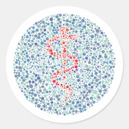 De staaf van de Asclepius Ishihara-test Ronde Sticker