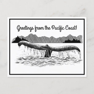 De staart van de walvis briefkaart