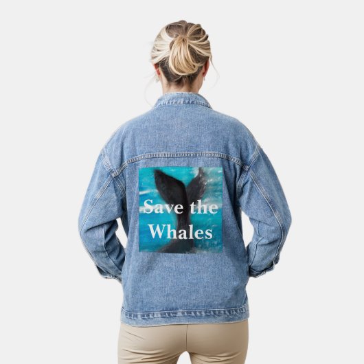 De staart van een walvis - Save the Whales Denim Jacket (Model)