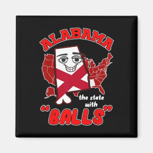 De staat Alabama met het Football van Funny Bama Magneet