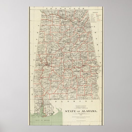 De staat Alabama Poster (Voorkant)