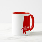 De staat Alabama Shape Red Mok (Voorkant rechts)