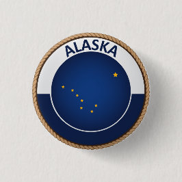 De staat Alaska Flag Seal Button