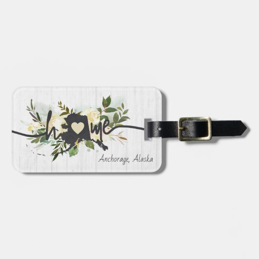 De staat Alaska heeft uw rustieke thuisstad gepers Bagagelabel (Voorkant horizontaal)