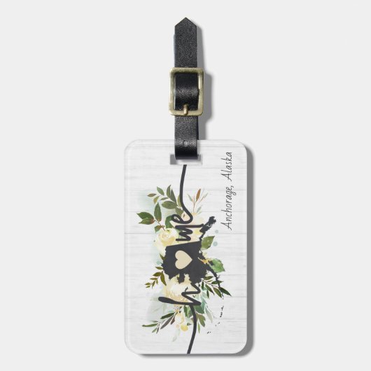 De staat Alaska heeft uw rustieke thuisstad gepers Bagagelabel (Voorkant verticaal)