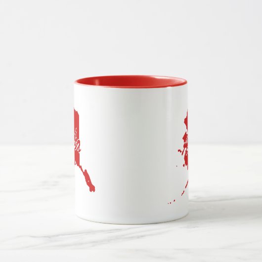 De staat Alaska Shape Red Mok (Midden)