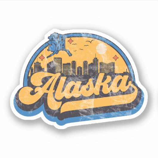 De staat Alaska Sticker (Voorkant)