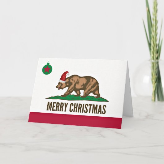 De staat California Merry kerstBeer Kaart (Voorkant)