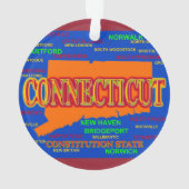 De staat Connecticut Map, New Haven, Hartford Ornament (achterkant)