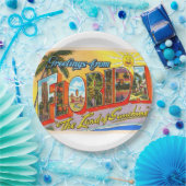 De staat Florida FL  groot Briefkaart Papieren Bordje (Feest)