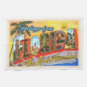 De staat Florida FL  groot Briefkaart Theedoek