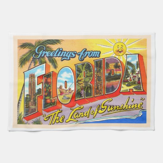 De staat Florida FL  groot Briefkaart Theedoek (Horizontaal)