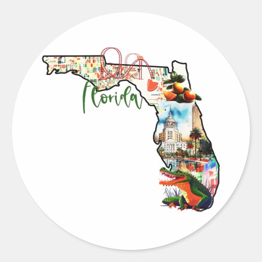 De staat Florida Ronde Sticker (Voorkant)