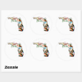 De staat Florida Ronde Sticker (Vel)