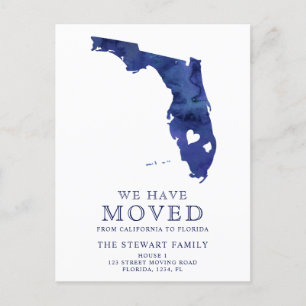 De staat Florida staat stelt de blauwe waterverf o Aankondigingskaart
