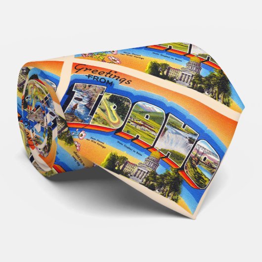 De staat Idaho ID  groot Briefkaart Stropdas (Opgerold)