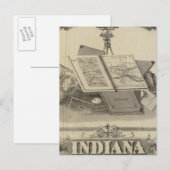 De staat Indiana Briefkaart (Voorkant / Achterkant)