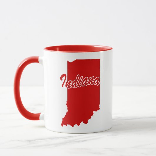 De staat Indiana Shape Red Mok (Links)