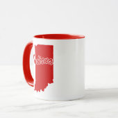 De staat Indiana Shape Red Mok (Voorkant links)