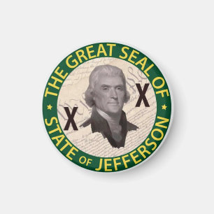 De staat Jefferson Button met Constitutionele Inla Magneet