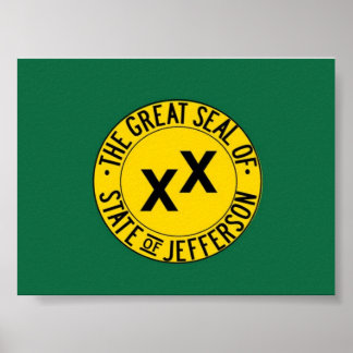 De staat Jefferson Flag poster