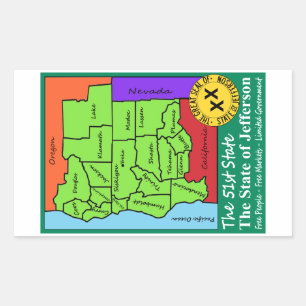 De staat Jefferson Rechthoekige Sticker