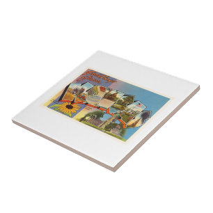 De staat Kansas KS Old Vintage Travel Souvenir Tegeltje