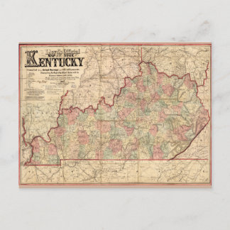 De staat Kentucky Map door James Lloyd (1862) Briefkaart