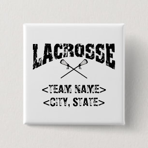 De Staat Lacrosse T-Shirts van de Stad van het gep Vierkante Button 5,1 Cm