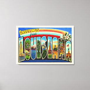 De staat Louisiana groot Briefkaart Canvas Afdruk