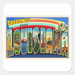 De staat Louisiana  groot Briefkaart Vierkante Sticker