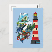 De staat Maine Briefkaart (Voorkant / Achterkant)