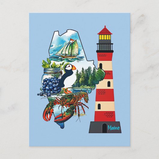 De staat Maine Briefkaart (Voorkant)