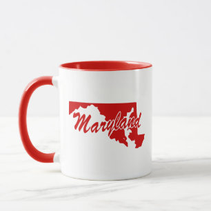 De staat Maryland Shape Red Mok