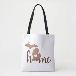 de staat Michigan Copper Silhouette "Home" Draagtas