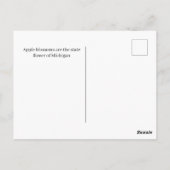 De staat Michigan en Apple Blossoms Briefkaart (Achterkant)