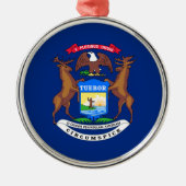 De staat Michigan Flag Ceramic Ornament (Voorkant)