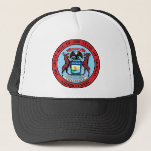 De staat Michigan Great Seal Trucker Pet