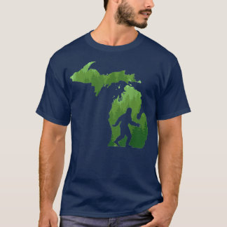 De staat Michigan Map Bigfoot Funny Sasquatch Gift T-shirt
