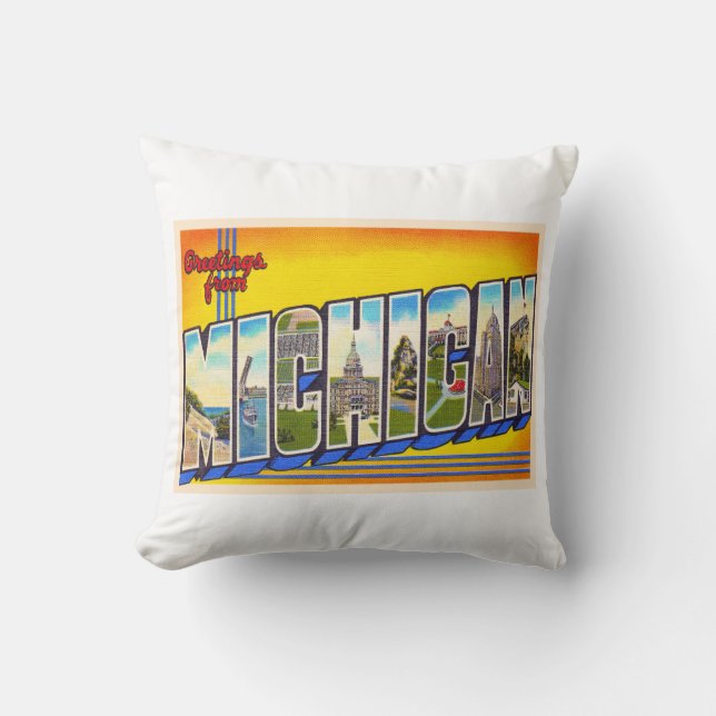 De staat Michigan MI  groot Briefkaart Kussen (Voorkant)
