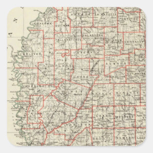 De staat Mississippi Vierkante Sticker