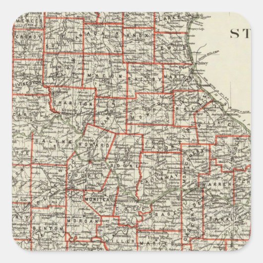 De staat Missouri Vierkante Sticker (Voorkant)