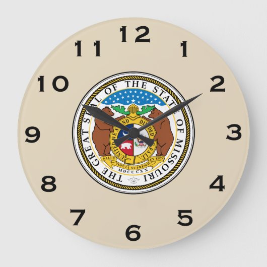 De staat Missouri Wall Clock Grote Klok (Voorkant)