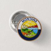 de staat Montana-Button van de vlag Ronde Button 3,2 Cm (Voorkant /achterkant)