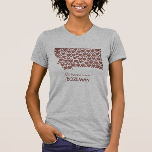 De staat Montana Silhouette Hearts & Hometown T-shirt