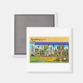 De staat Nebraska NE  groot Briefkaart Magneet (Voorkant / Achterkant)